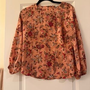 LOFT Pink Floral Blouse